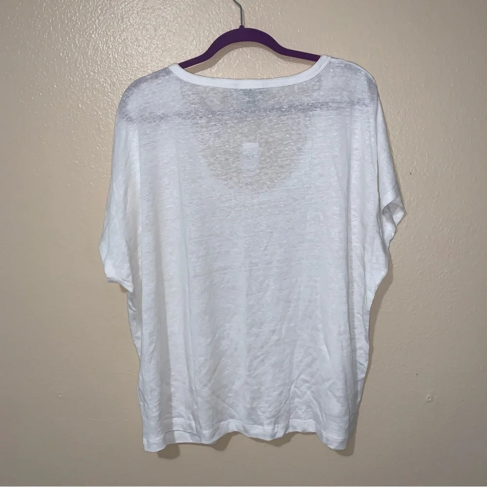 NWT Banana Republic 100% Linen White Tee T-Shirt Women’s Size XXL - Picture 9 of 12